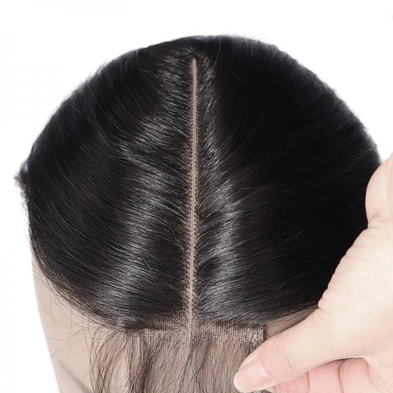 2x6 fechamento do laço em linha reta fechamento do cabelo humano cabelo virgem brasileiro pré-arrancado cor natural 8-20 Polegada