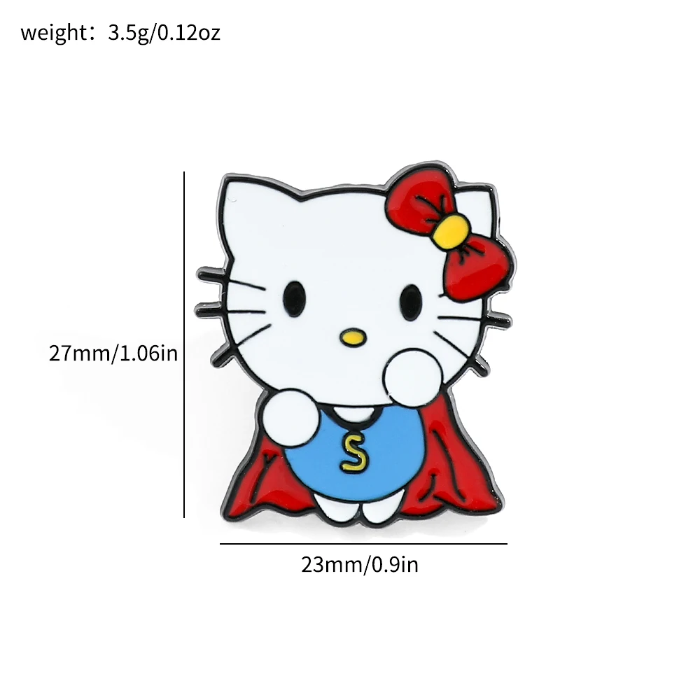 Kawaii Sanrio Kuromi Cinnamoroll Hello Kitty Brooch Metal Badge Cartoon Creativity Badge for Clothing Bag Pins Accessories