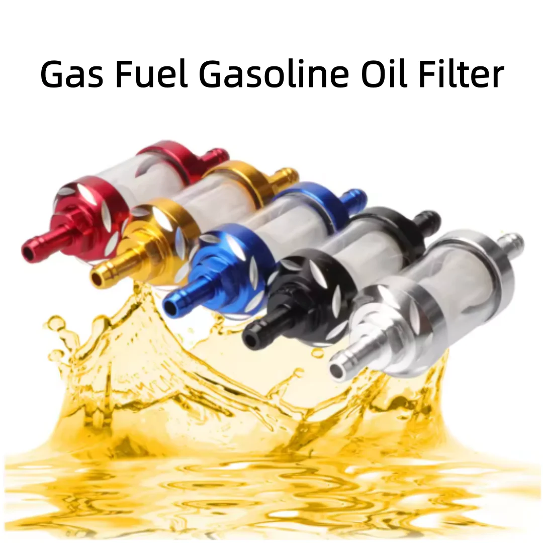 1pc 8mm outer diameter CNC Aluminum Motorcycle In-line Fuel Gasoline Filter For Off Road Motorcycle 125/140/150/160cc CRF70 90 1