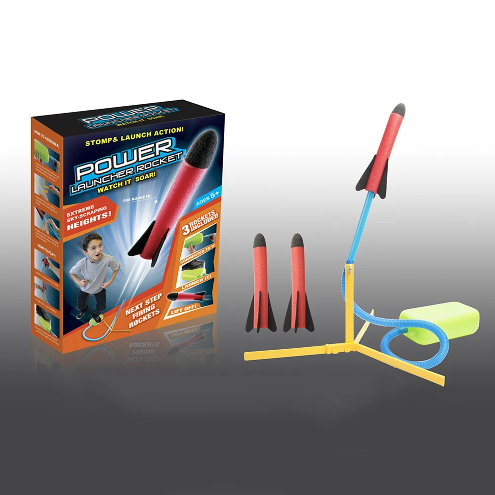 Outdoor Catapult Novelty Launcher Kids Toys Pneumatic Space Rocket Air Rockets Playset