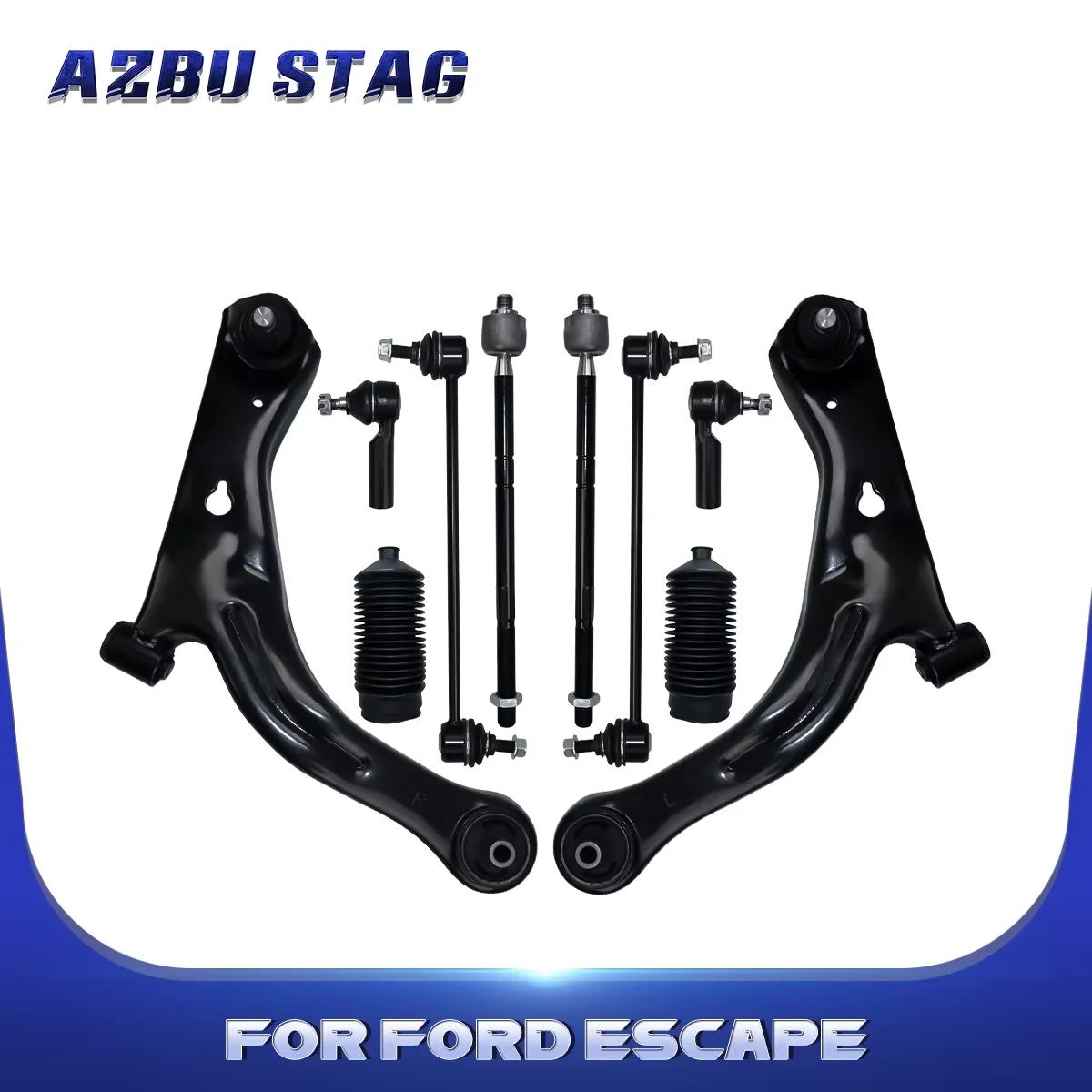 

AzbuStag 10Pcs Front Lower Control Arm Sway Bar Link Tie Rod Kits for Ford Escape Mazda Tribute Mercury Mariner 2010 2011 2012