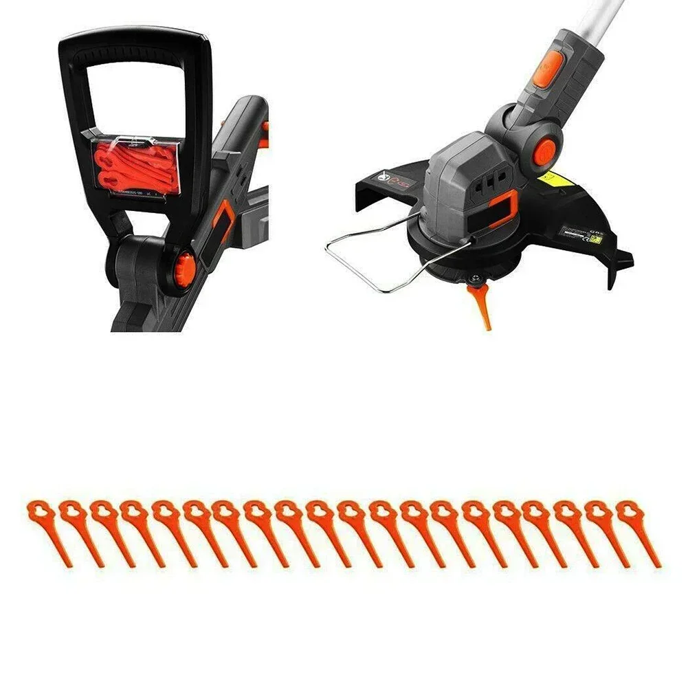 20/100 Viên Cỏ Tông Đơ Cắt Lưỡi Dao Bàn Chải Cắt Đầu Cánh Quạt Bằng Nhựa Cho FUXTEC 20V FX-E1RT20 Không Dây Strimmer Bãi Cỏ máy Cắt Cỏ