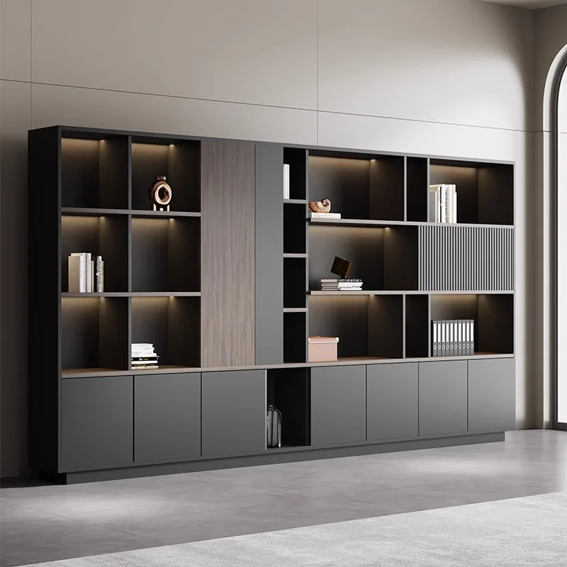 Office Bookcase Boss Background Cabinet File Cabinet Wooden Data Cabinet