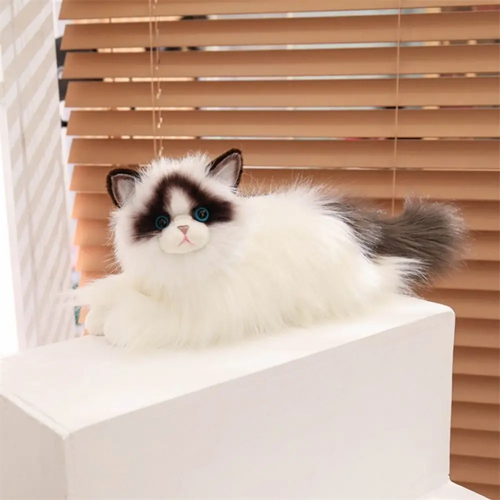 Stuffed Doll Simulated Cat Plush Toys Long Hair Collection Ragdoll Cat Plush Toy 50cm Soft Plush Kitty Figures Toy Children Gift