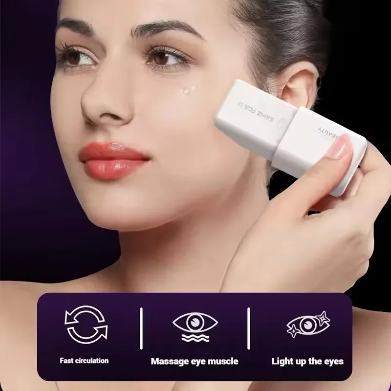 Urządzenie do pielęgnacji oczu 4 w 1, masażer do twarzy 45 ° C Constant EMS Masażer do Oczu Relaksacyjny na Cienie Pod Oczami, Worki i Opuchliznę Narzędzie do Pielęgnacji Skóry