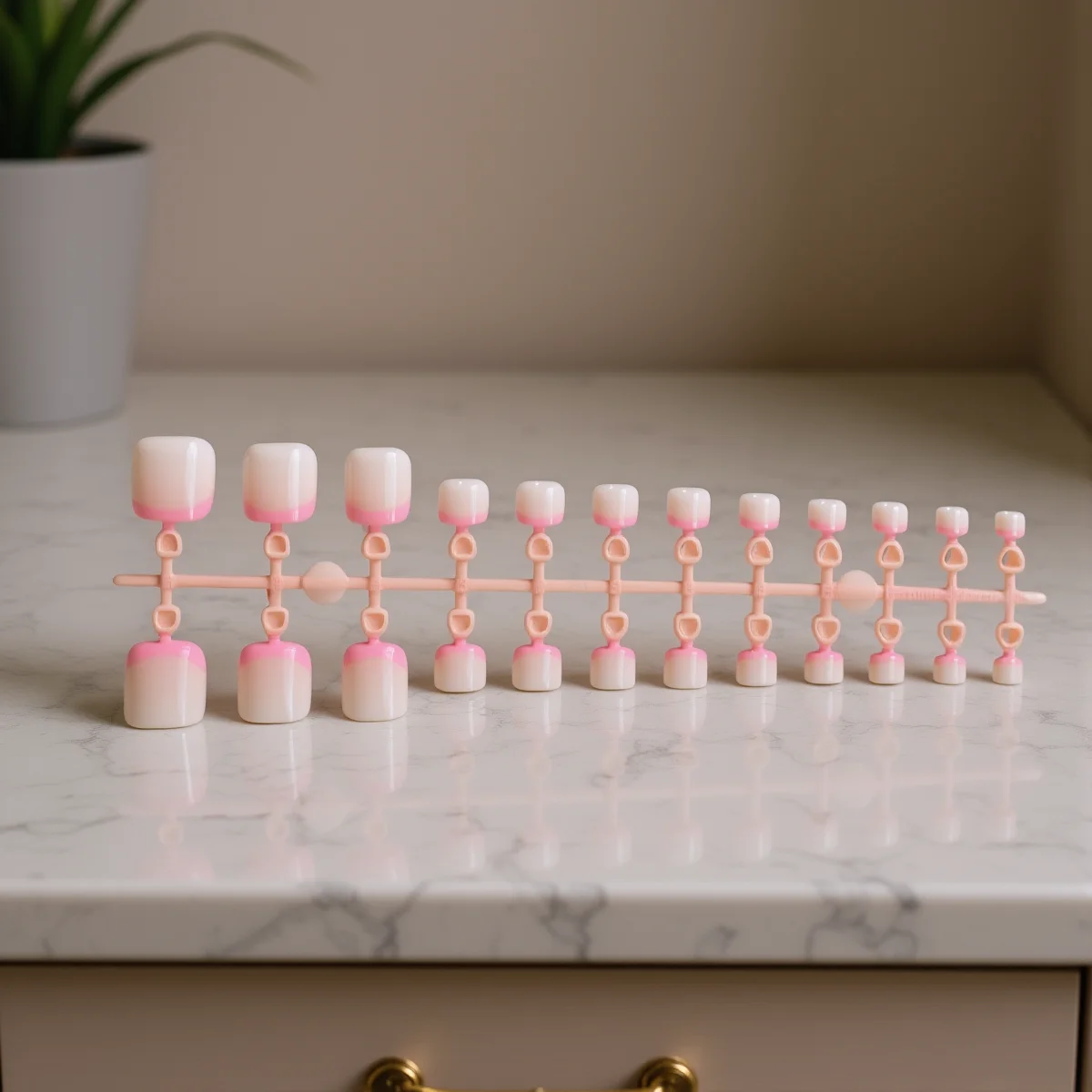 48pcs Press on Nails Short Square Head False Toenails Set Press On Toenails French Pink Fake Nail Tips for Wedding Daily Wear