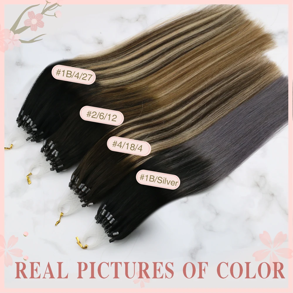 Micro Loop Human Hair Extensions Balayage Blonde 50Gram/Set 1G/S Natural Hair Micro Link Hair Extensions Fusion Pre Bonded