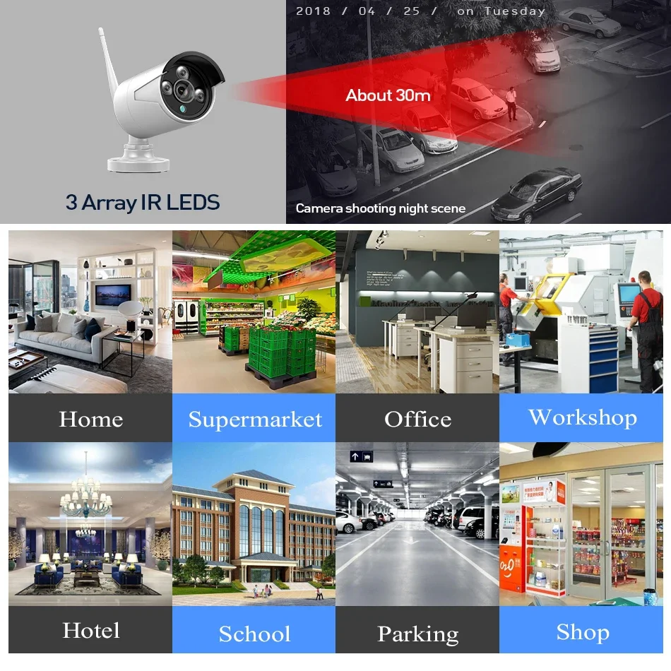 Security Set P2p 1080p Camera Wifi Wireless Nvr Camera System Kit Drop Shipping HD Night Vision 4ch 8ch 16ch Cctv Home Ce Ip