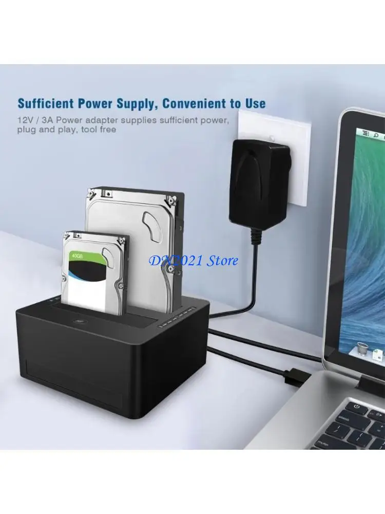 

F3KE FAST SPEED DOAL BAY HARD DRIP Станция USB3.0 5 Гбит / с для 3,5 или 2,5 -дюймовых жестких дисков с функцией клонирования
