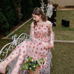 Strawberry Stamping Strickstoff für Kinder, süßes Goldpulver, geschwollener Rock, Kopfstück, Spielzeugkleidung, weicher Stoff, 150 cm Breite 12 Hauptverkaufs Erdbeerstoff - №9