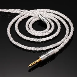 HiFi OCC Double-Layer Plated Silver Earphone Upgrade Cable with Platinum Plating 3.5mm4.4mm MMCX for Ie40 Ie80s QDC 0.78mm