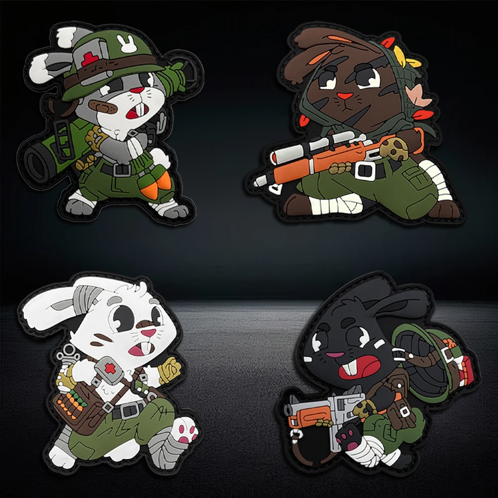 

Funny Tactical Rabbit PVC Rubber Morale Patch Tactical Badge For Gear Decoration