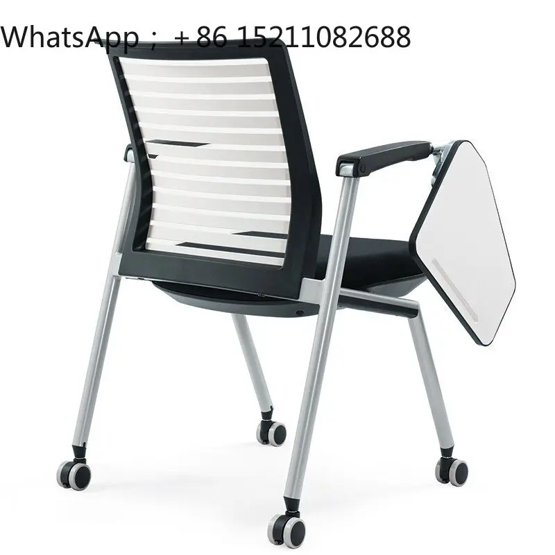 LLY Office Chair Training Chair Folding with Writing Desk Board Meeting Chair Multifunctional Movable Flap Pulley Stool
