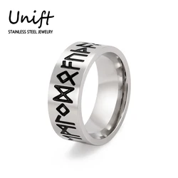 Unift Amulet Viking Rune Ring For Men Stainless Steel Retro Ring Party Jewelry Engagement Anniversary Gift 2024