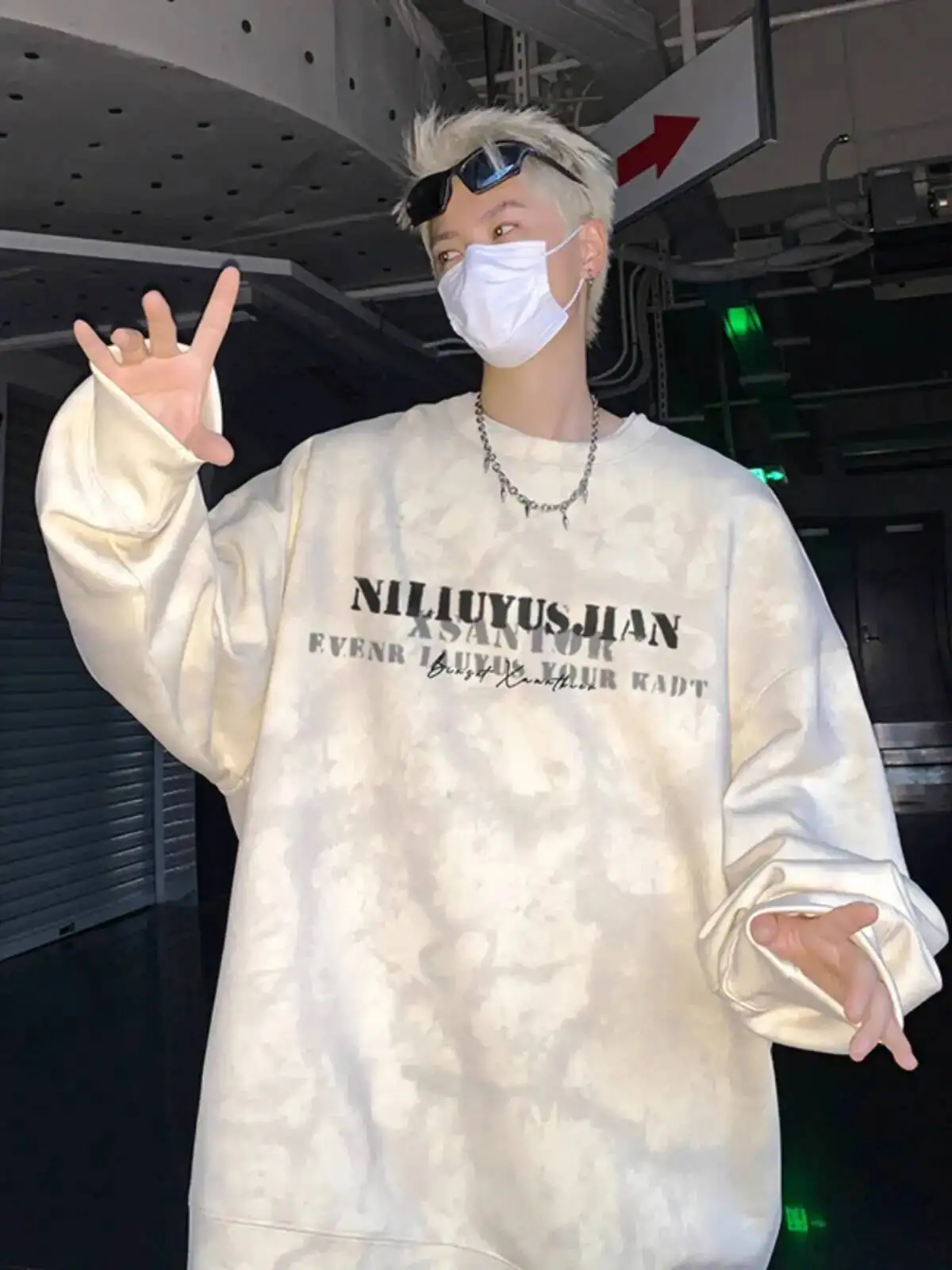 

Men's Women Sweater 2025 Autumn Winter Fleece Lined Thickened Tie Dye Sweatshirt Youth Trendy Loose Hoodie Free Coat