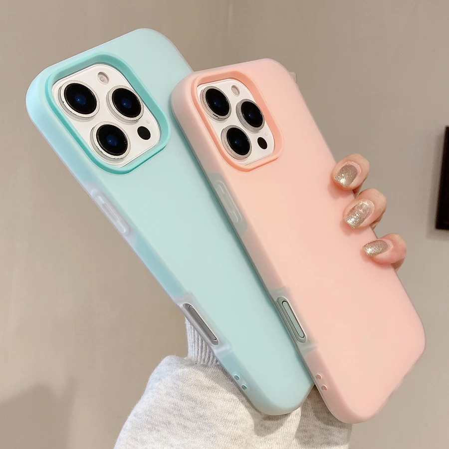 حافظة لهاتف آيفون 17 Air 11 12 13 14 15 16 Pro Max Plus Funda غطاء ممتص للصدمات من السيليكون