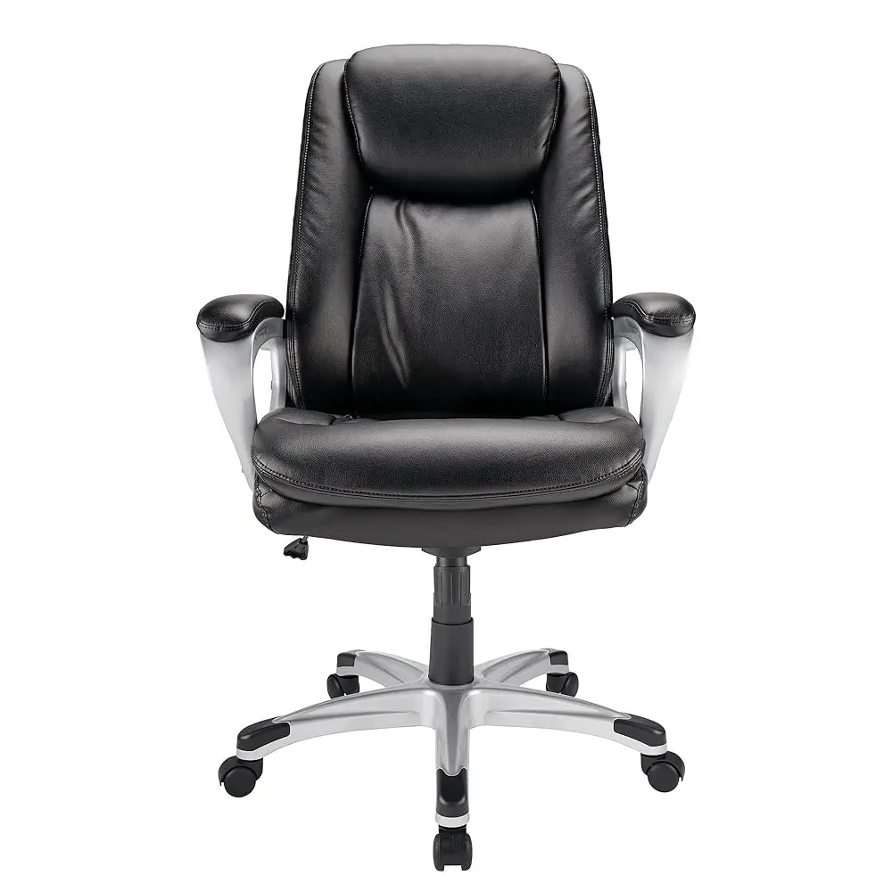 ®   Sedia alta Ba in pelle rigenerata Tresswell, nero/argento