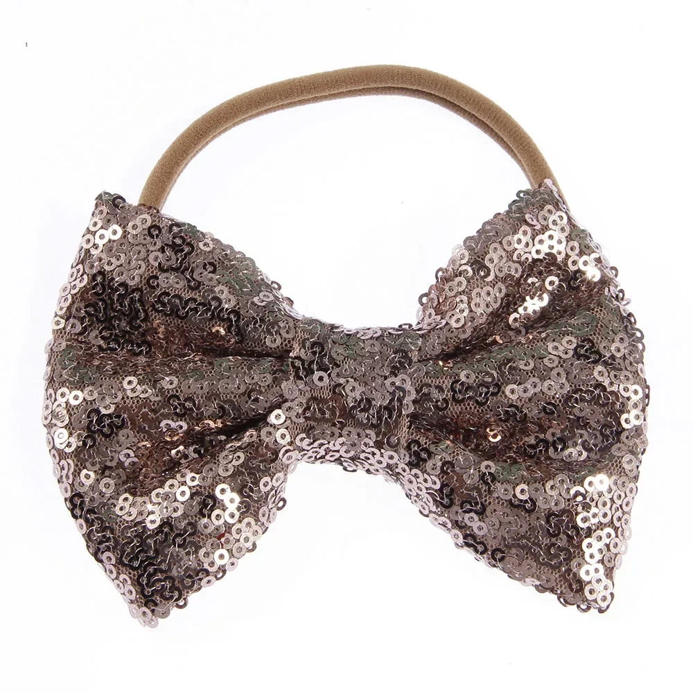 1PCS Lovely Baby Girls Headband Shiny Sequins Bowknot Elastic Infant Newborn Hairband Photography Props Birthday Gifts