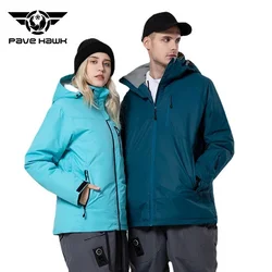 Traje de esquí al aire libre para hombres y mujeres, chaqueta cálida gruesa impermeable, cortavientos resistente al desgaste, transpirable, ropa de pareja, Invierno