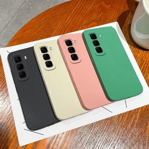 Untuk Infinix Hot 50 Pro Plus 50i 4G 5G Pasangan Casing Silikon Cair Warna Solid Penutup Belakang Tahan Guncangan Lembut Bumper Fundas Ultrathin 8 kasus penjualan terbaik infinix - №
