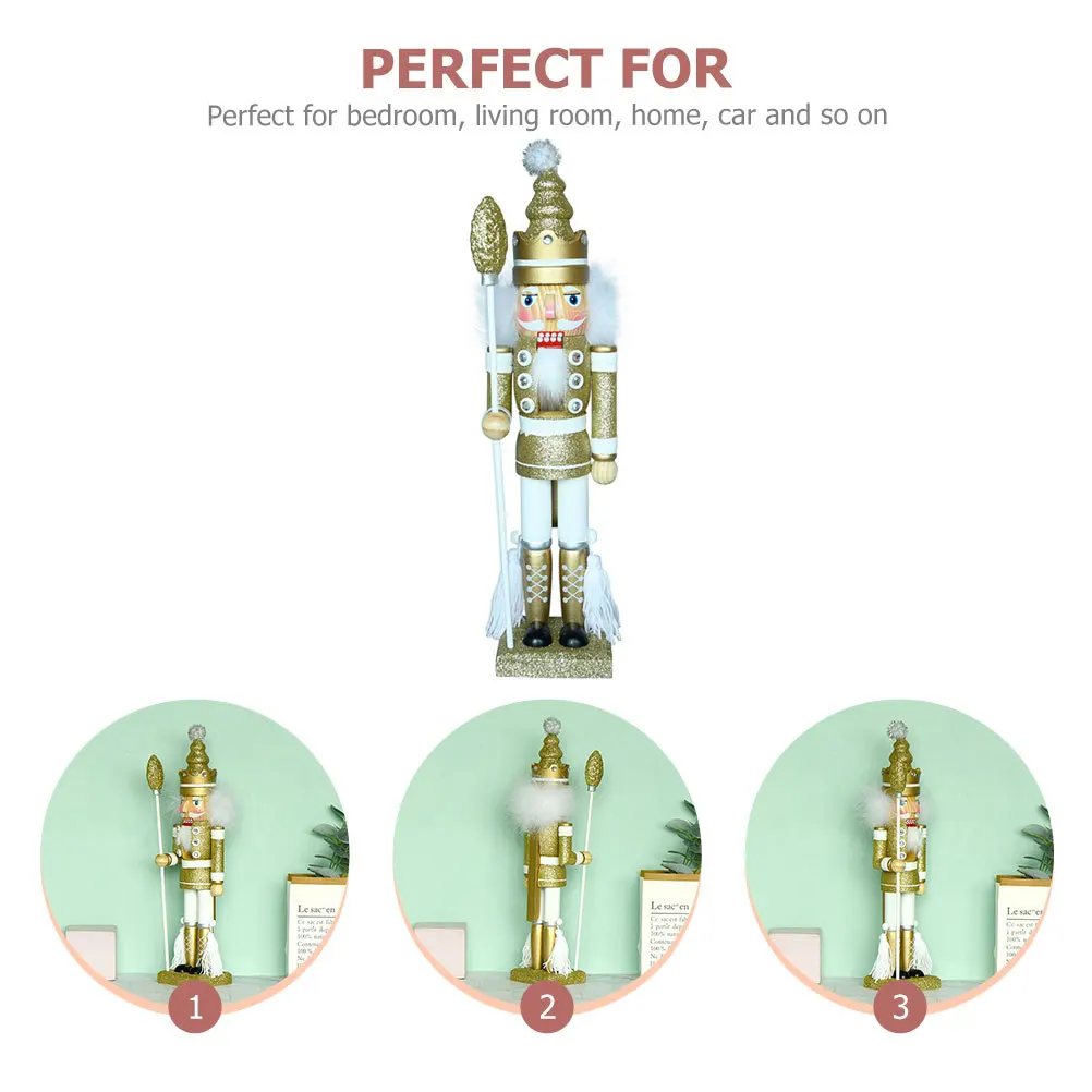 

Wooden Nutcracker Ornament Christmas Decor for Home Office Desktop Holiday Party Garden Xmas Gift Wood Nutcrackers Craft