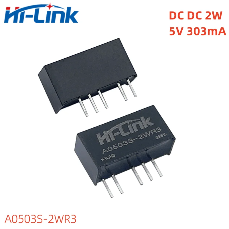 2pcs/lot Hi-Link DCDC 2W A0503S-2WR3 A0509S A0512S A0515S 5V to 3.3V/9V/12V/15V Mini Power Supply Module Intelligent Household