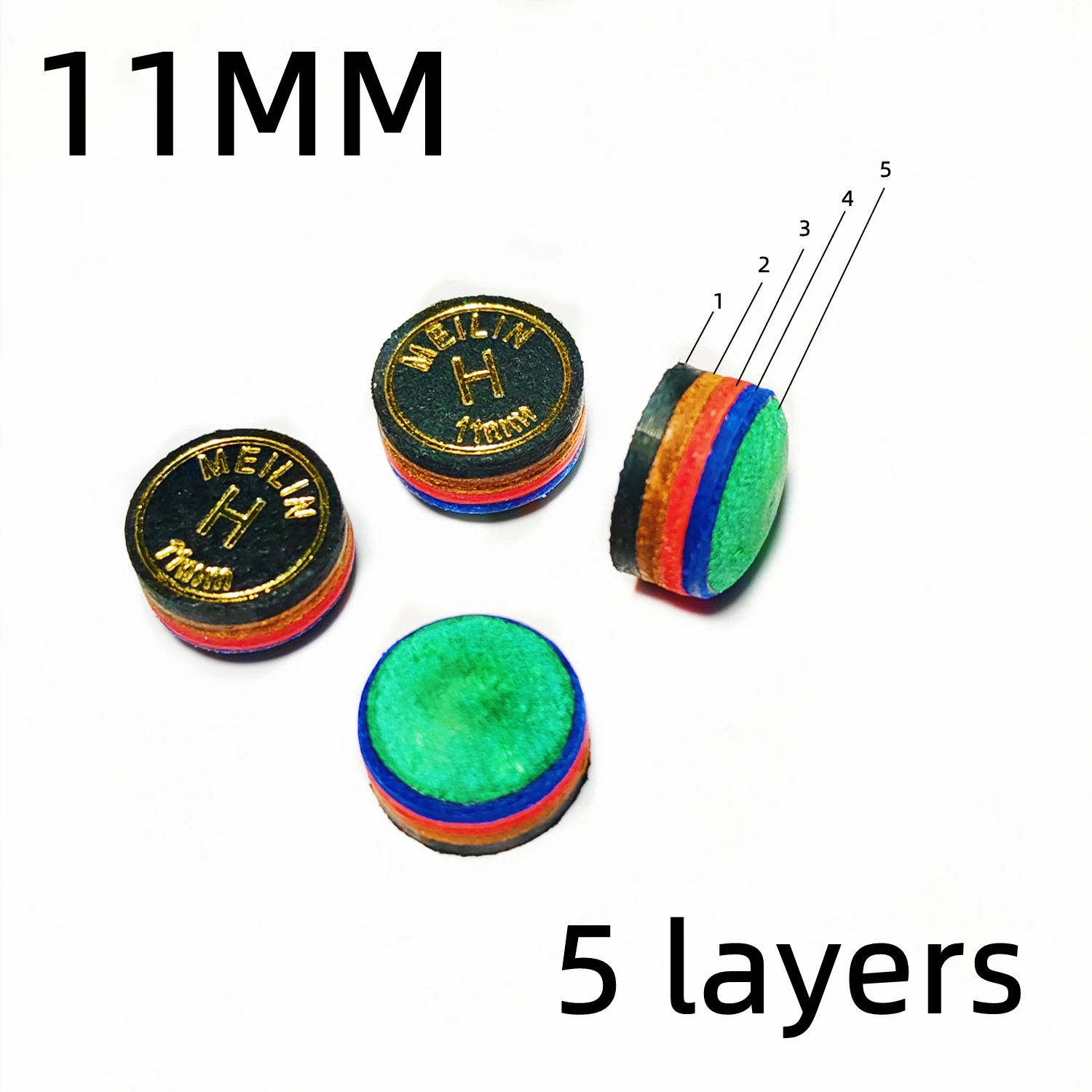 4PCS 11mm Billiards Pool Cue Tips 5 Layers H Hardness For Tako Billiard Cue Accessories