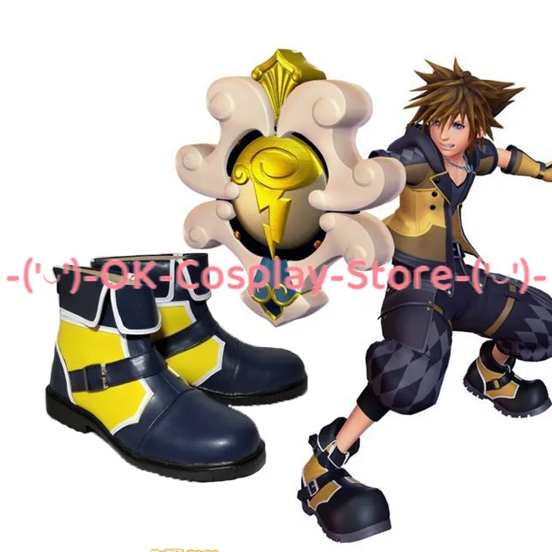 Zapatos de cuero PU para Cosplay de Game KH Sora, botas de Carnaval de Halloween, accesorios de Cosplay de Anime, hechos a medida