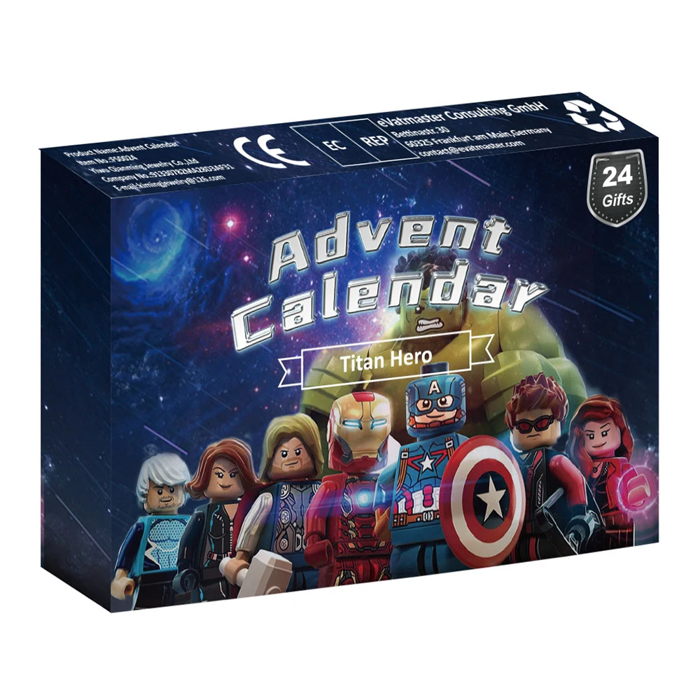 Compte à rebours Marvel Avengers calendrier de l'avent boîte Spiderman Iron Man Hulk Kawaii figurines d'anime modèles enfants jouets cadeau de noël jouets