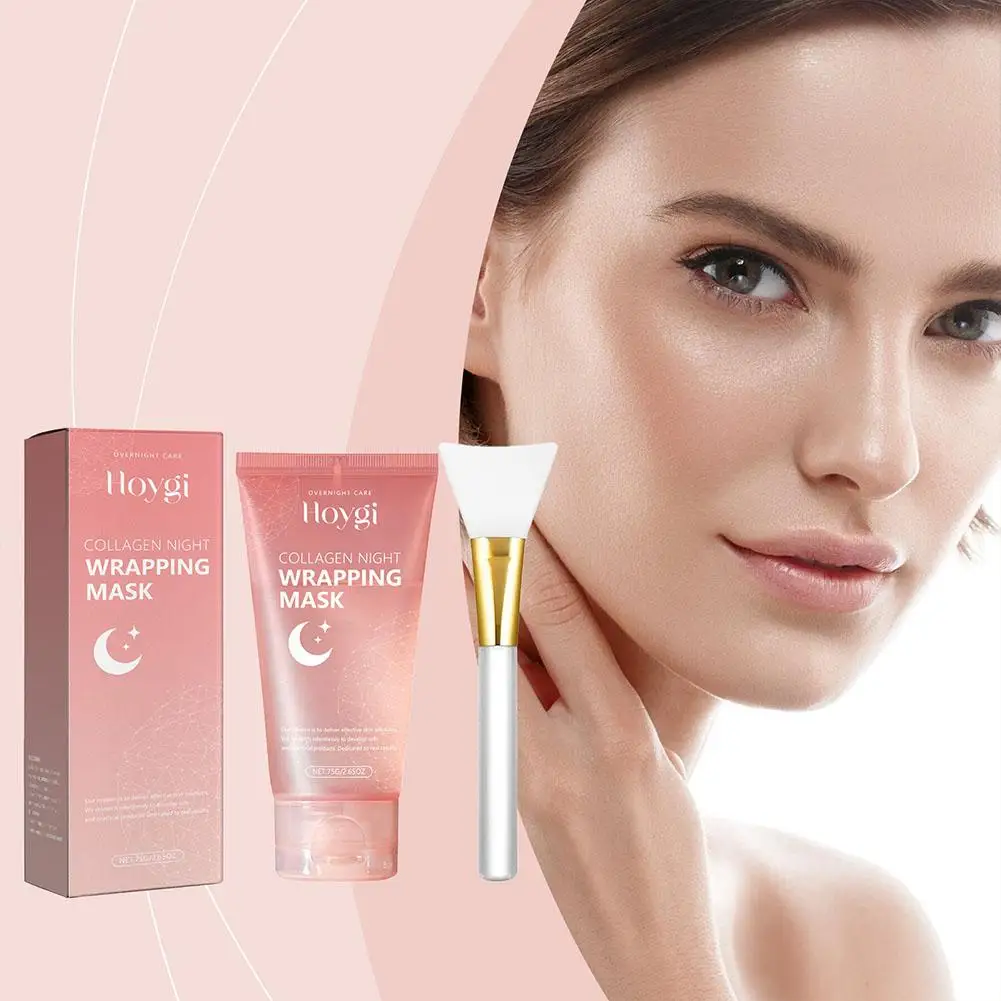 Colágeno reafirmante Peel-off 75ml barro de envoltura nocturna para el cuidado de la piel hidratado y elasticidad cuidado de la piel de colágeno 1 Uds G3u1