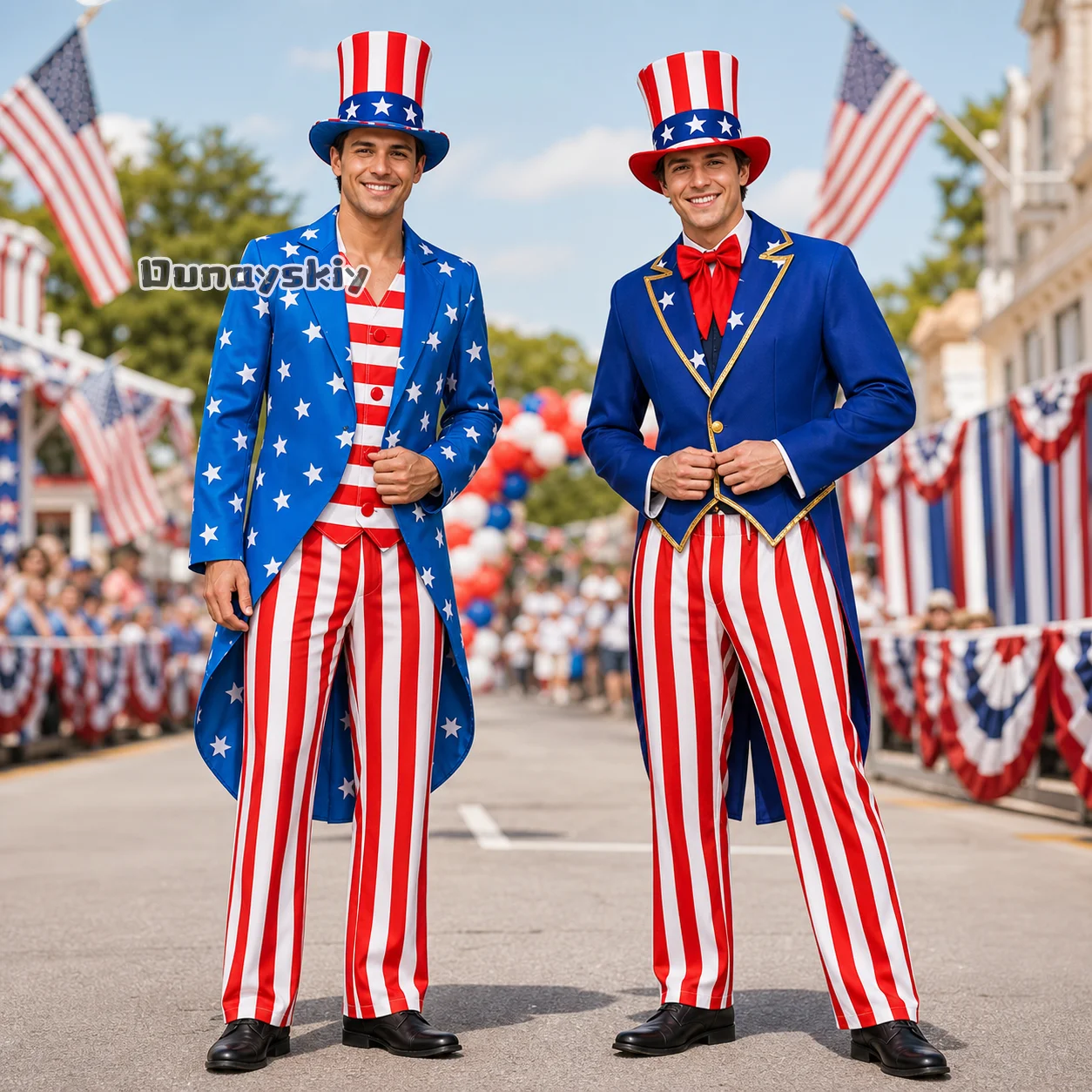 Party Games Usa - طقم زي وطني مع قبعة أمريكية