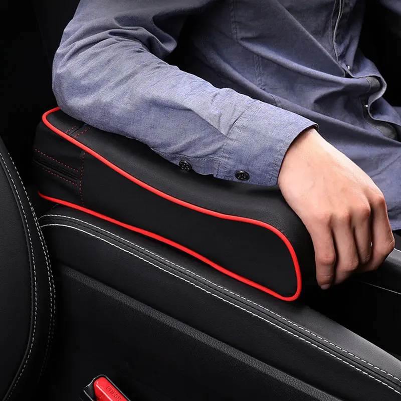 

2 In 1 Leather Car Armrest Box Pad With Tissue Holder Vehicle Center Console Covers Elbow Support Styling Interior Accessories