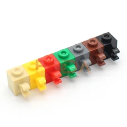 30pcs Moc Brick Modified 1x1 with Clip Horizontal Grip 60476 DIY Creative Building Enlighten Blocks Compatible Assembles Parts