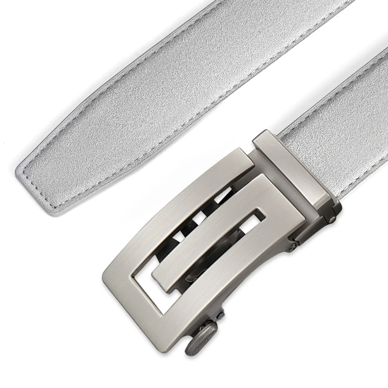 جديد عرض 3.5 سنتيمتر حزام رجالي الأعمال الرسمي حزام جلد حقيقي جودة عالية المعادن التلقائي مشبك حزام للرجال الجينز #5