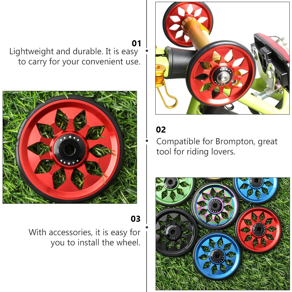 

Aluminum Alloy Auxiliary Wheel for Folding Bike Lightweight Durable Cycling Accessories Compatible Easy Install
