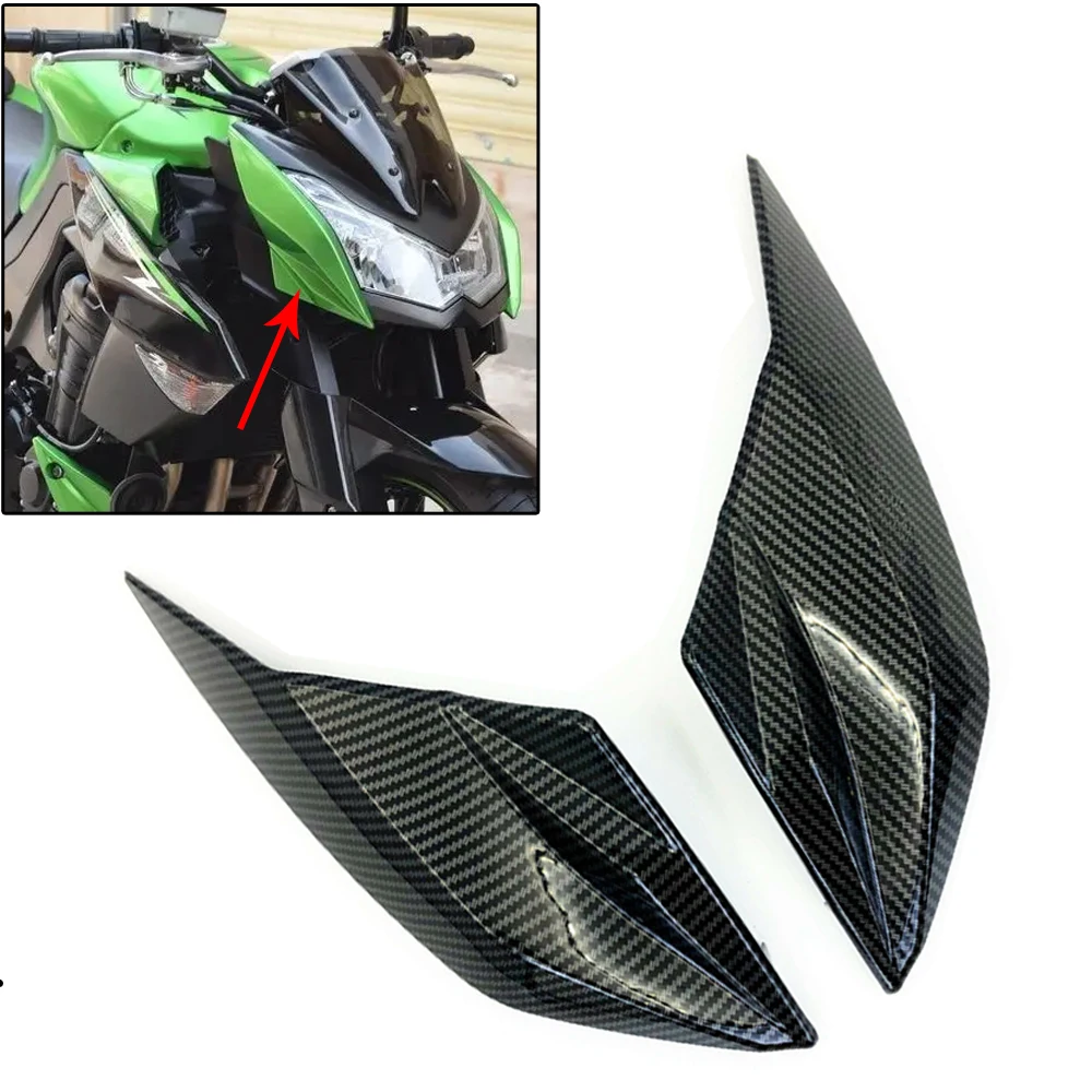 

Glossy Carbon Fiber Motorcycle Front Nose Side Headlight Cover Fairing For KAWASAKI 2010 2011 2012 2013