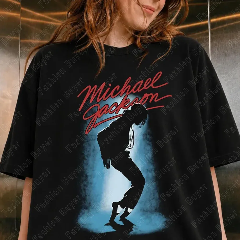 Michael Jackson Modern Redesign T-shirt Men and Women Summer Cotton Y2K Clothing Fashion Round Neck Short Sleeved Tee Fan Gifts