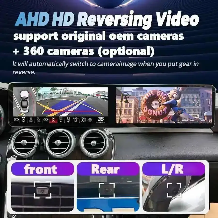 Dual Screen Für Benz GLK 2013 2014 2015 GPS Navigation Android Auto Stereo Auto Radio Carplay Multimedia Video Player Kopf einheit