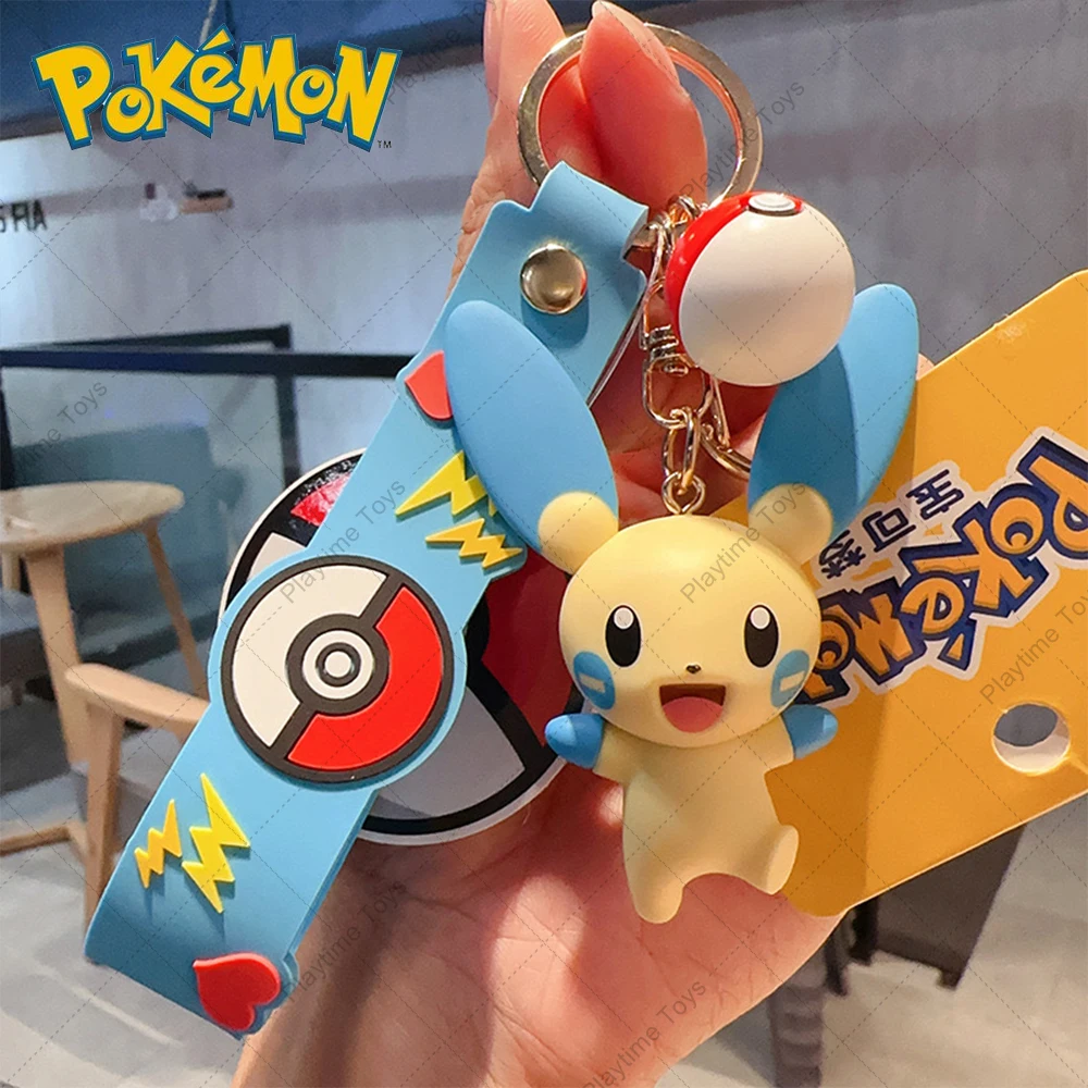 Pokemon Keychain Model Doll Gengar Pikachu Sprigatito Fuecoco Jigglypuff Cubone Anime PVC Figure Statue Toy Cute Decoration Gift