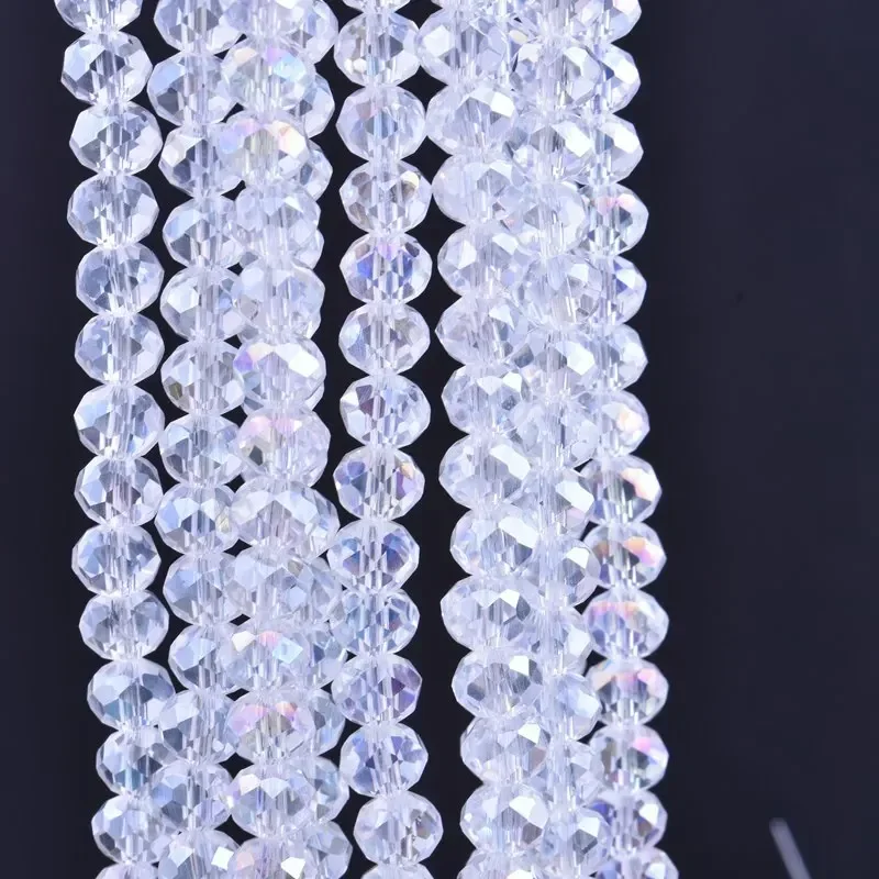 4/6/8/10/12mm Crystal Rondel Beads Wheel Faceted Glass Beads For Necklaces Bracelets Jewelry DIY Accessories Women