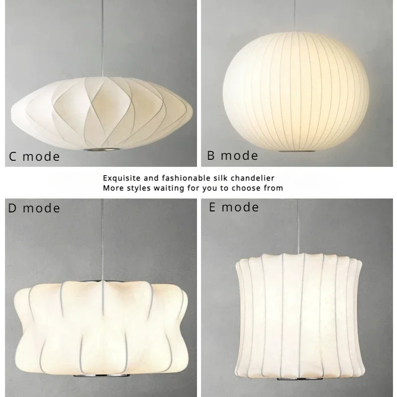 E27 Denmark Silk LED Pendant Lamp Designer Hanging Light for Living Room Hotel Hall Restaurant Modern Home Decor Factory Direct
