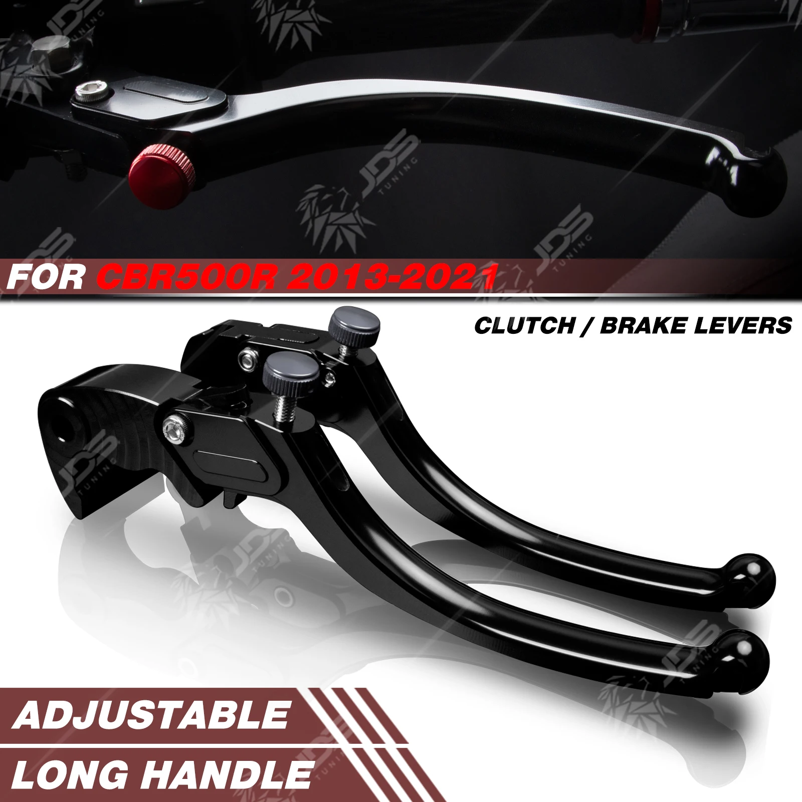 

JDSTUNING For Honda CBR500R 2013-2021 Stepless Clutch Lever Brake Lever Set Long Handle Levers Motorcycle Accessories Parts
