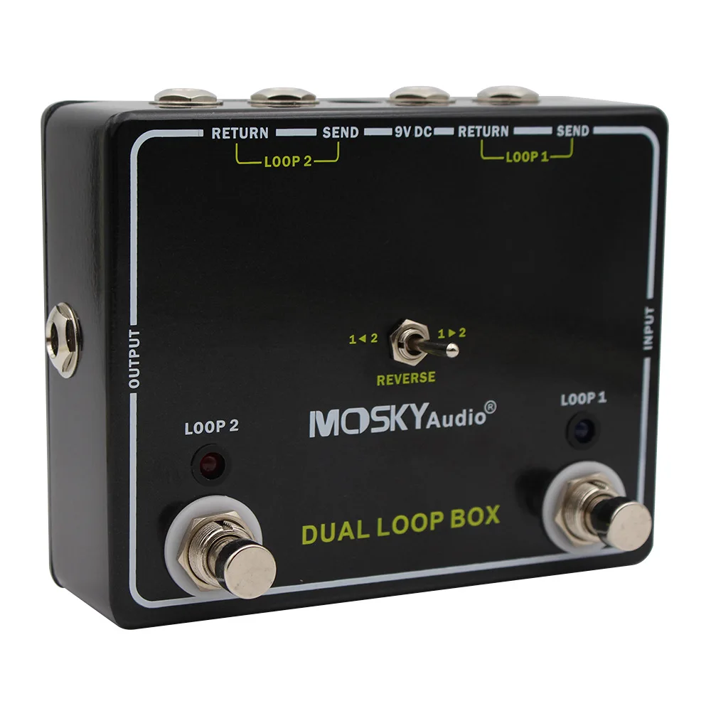 أداة MOSKYAUDIO DUAL LOOP BOX، مفتاح محدد ثنائي القناة، تسلسل قابل للتحويل #4