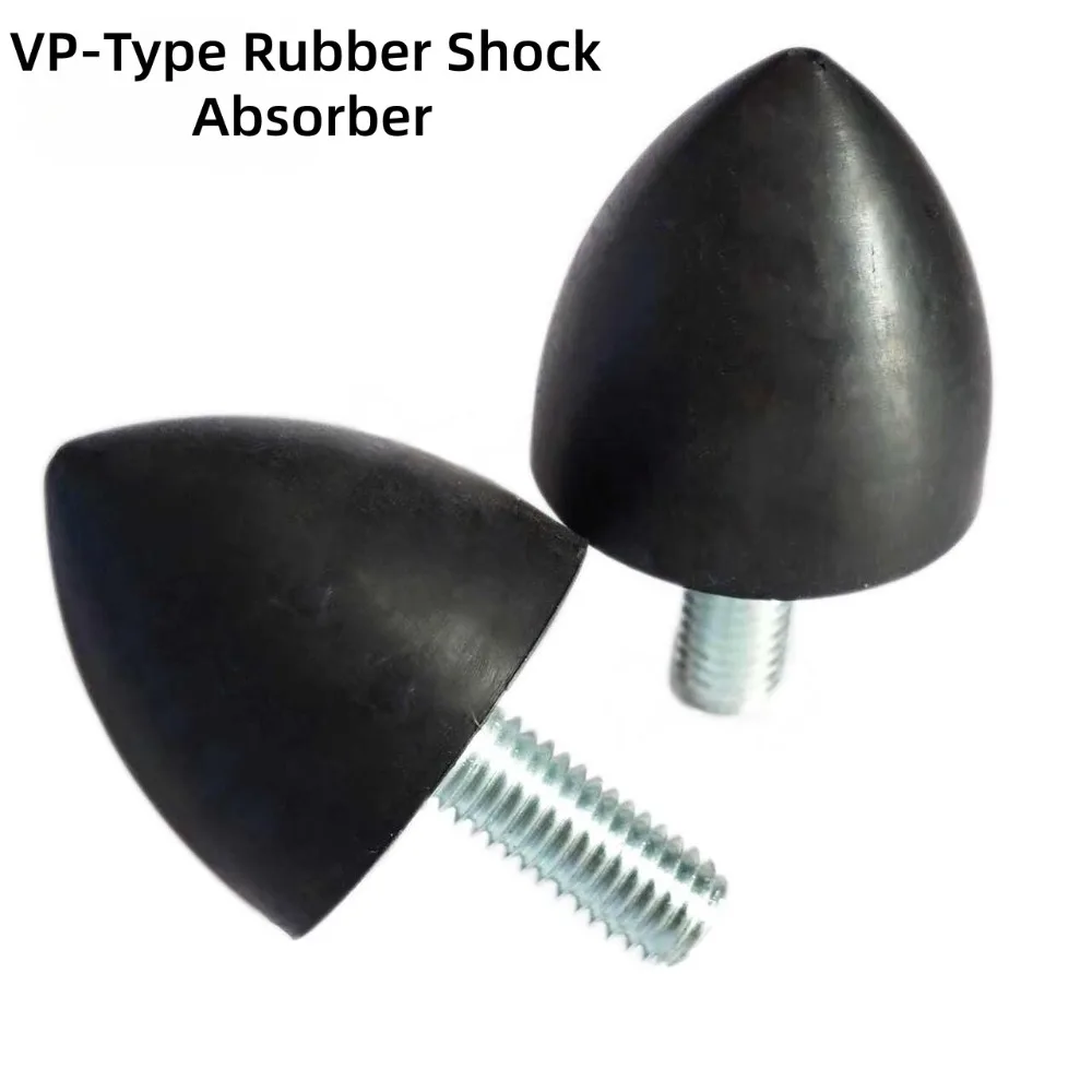 VP-Type Conical Rubber Shock Absorbers, M6-M16 Threaded Anti-Collision Buffer Blocks, 18-95mm Anti-Vibration Shockproof Bases