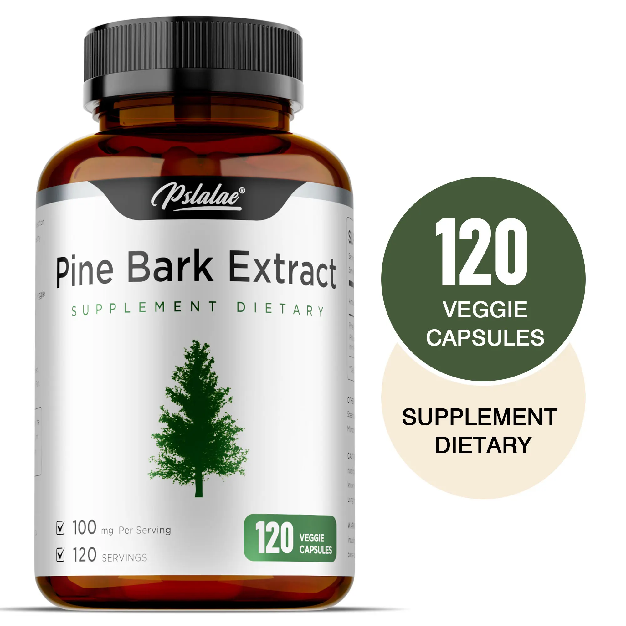 

French Maritime Pine Bark Extract - Reduces Anxiety and Stress, Promotes Hair and Skin Health, Blood Circulation, Enhance Immune