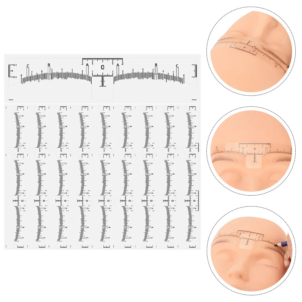 ไม้บรรทัดเขียนคิ้วแบบใช้แล้วทิ้ง 50 ชิ้น อุปกรณ์วัดและออกแบบคิ้ว ชุดวาดคิ้วมืออาชีพ อุปกรณ์แต่งหน้าเส้นคิ้ว