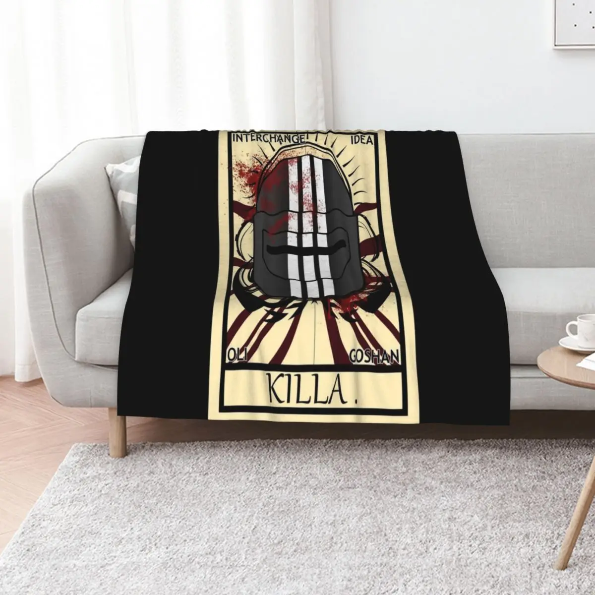 

Escape From Tarkov - Bloody Killa Tarot Throw Blanket Shaggy Retros Decorative Throw Designers Blankets
