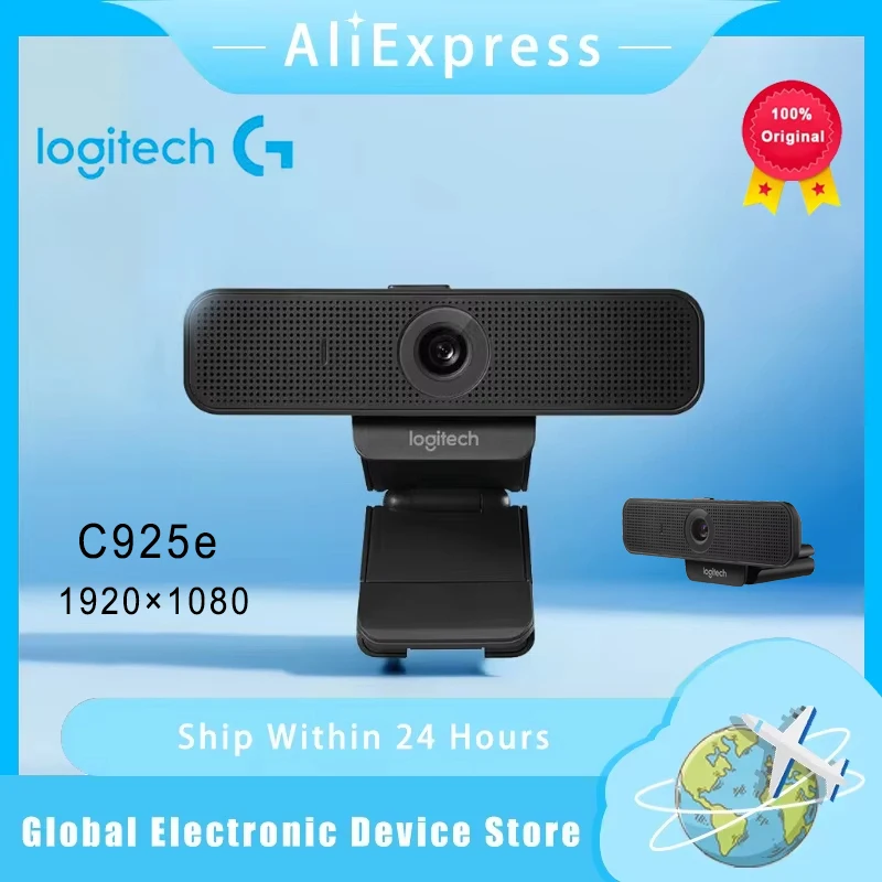 

Logitech C925e 1080p Webcam Autofocus USB Cam with HD Video Professional Wide Angle Cam and Built-In Stereo Microphones