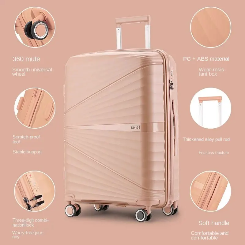 Travel Suitcase Female 20 inch Boarding Lightweight Luggage Male Bag Silent Universal Wheel New 24 inch Password Trolley Case