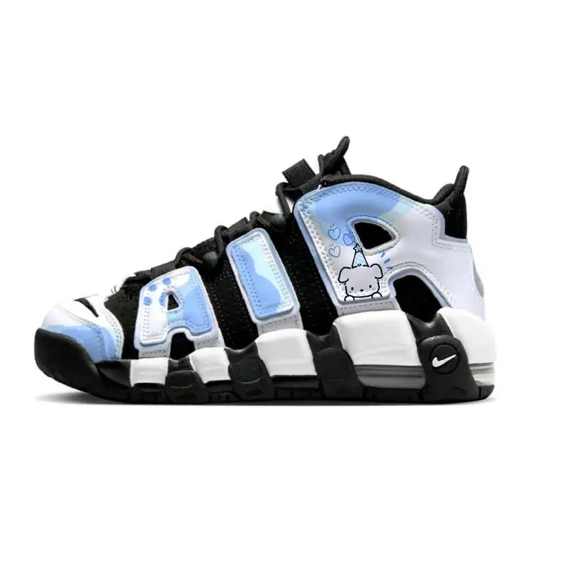 

【Customize】Nike Air More Uptempo Basketball Shoes Unisex Low-top Black/white/blue Sneakers shoes DV0819-001